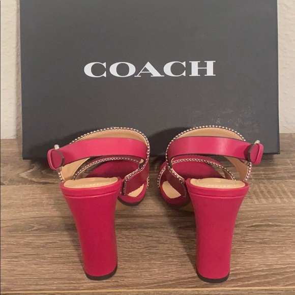 NIB Coach Rylie Sandal in Bright Cherry - Picture 6 of 11